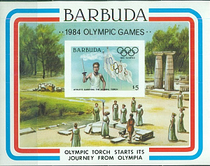  Барбуда, 1984, Летние Олимпийские игры, блок без зубцов